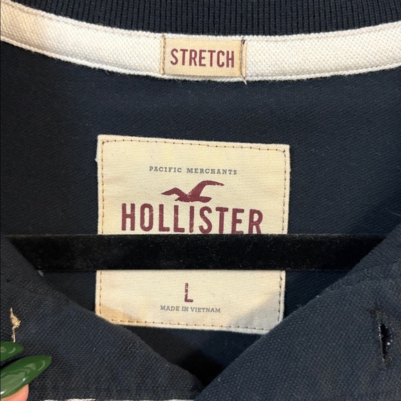BNWOT Hollister Navy Polo Shirt size L - Picture 5 of 5